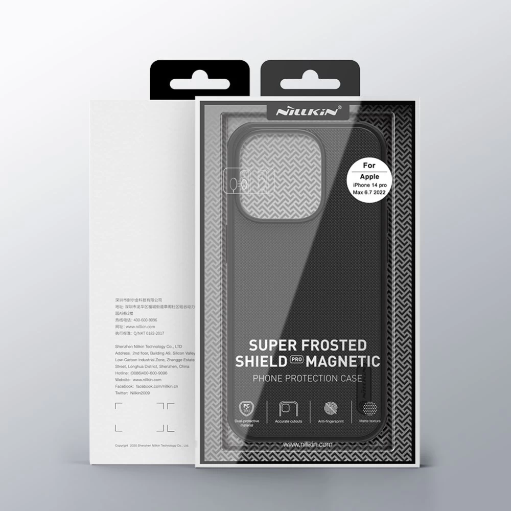 Apple iPhone 14 Pro Max dėklas mėlyna Nillkin Super Frosted Shield Magnetic