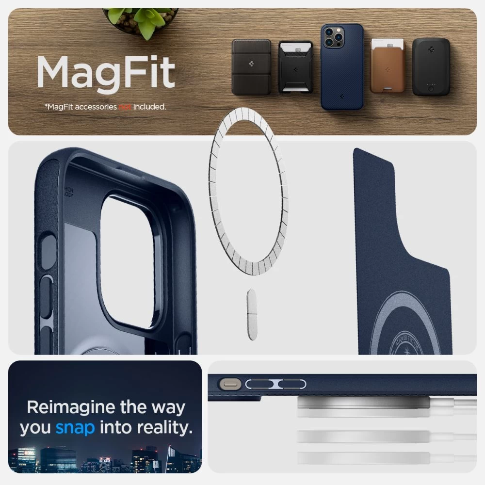 Apple iPhone 14 Pro Max dėklas mėlyna SPIGEN MAG ARMOR