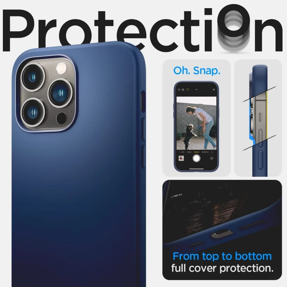 Apple iPhone 14 Pro Max dėklas mėlyna SPIGEN SILICONE FIT MAG MAGSAFE