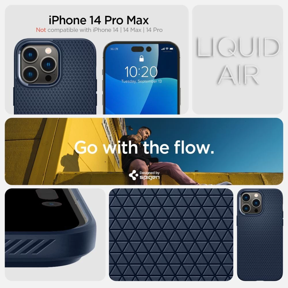 Apple iPhone 14 Pro Max dėklas mėlyna SPIGEN LIQUID AIR