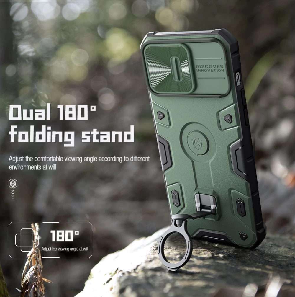 Apple iPhone 14 Pro Max dėklas mėlyna Nillkin CamShield Armor Magnetic