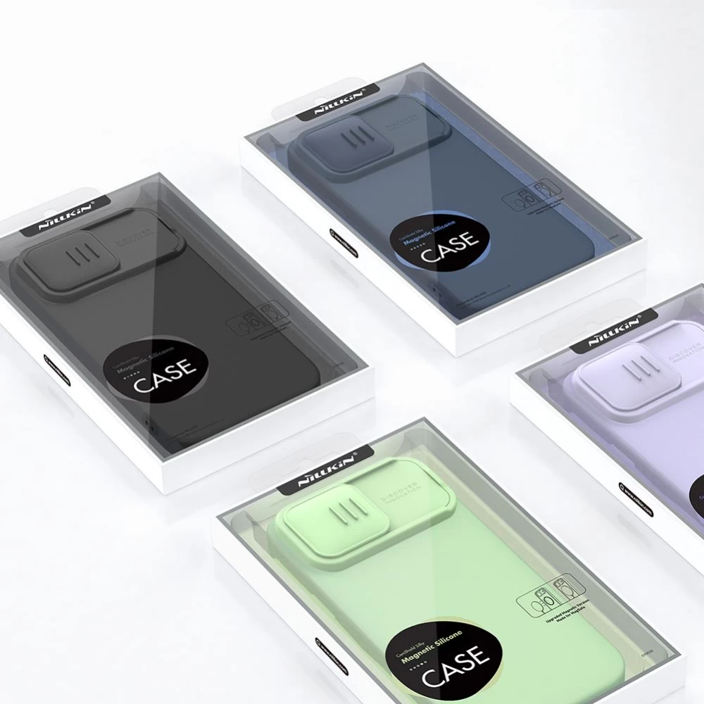 Apple iPhone 14 Pro Max dėklas mėlyna Nillkin CamShield Silky Magnetic Silicon