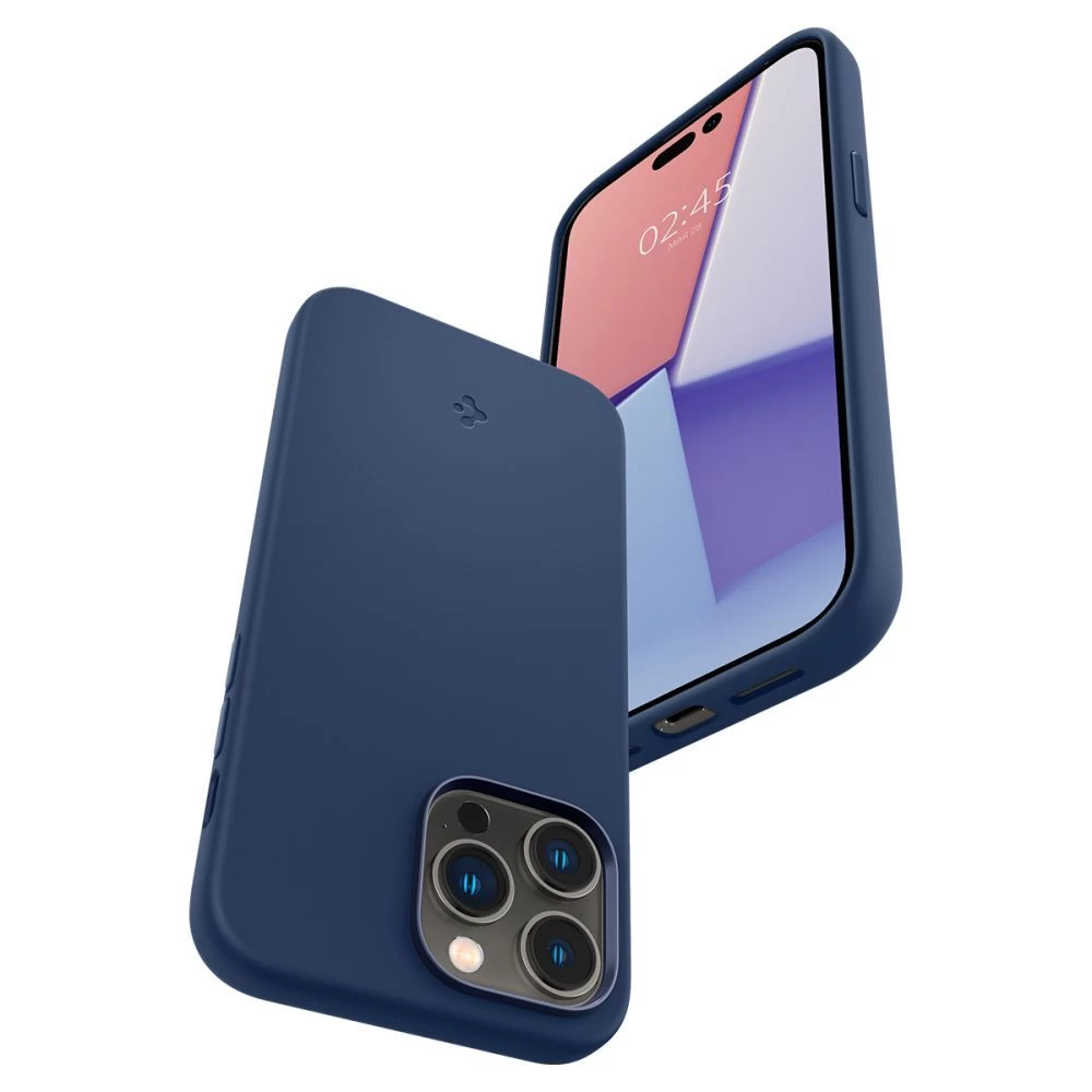 Apple iPhone 14 Pro Max dėklas mėlyna SPIGEN SILICONE FIT MAG MAGSAFE