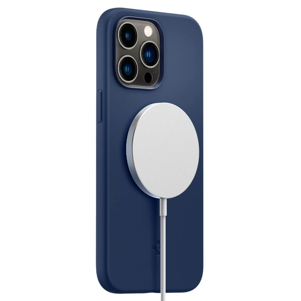 Apple iPhone 14 Pro Max dėklas mėlyna SPIGEN SILICONE FIT MAG MAGSAFE