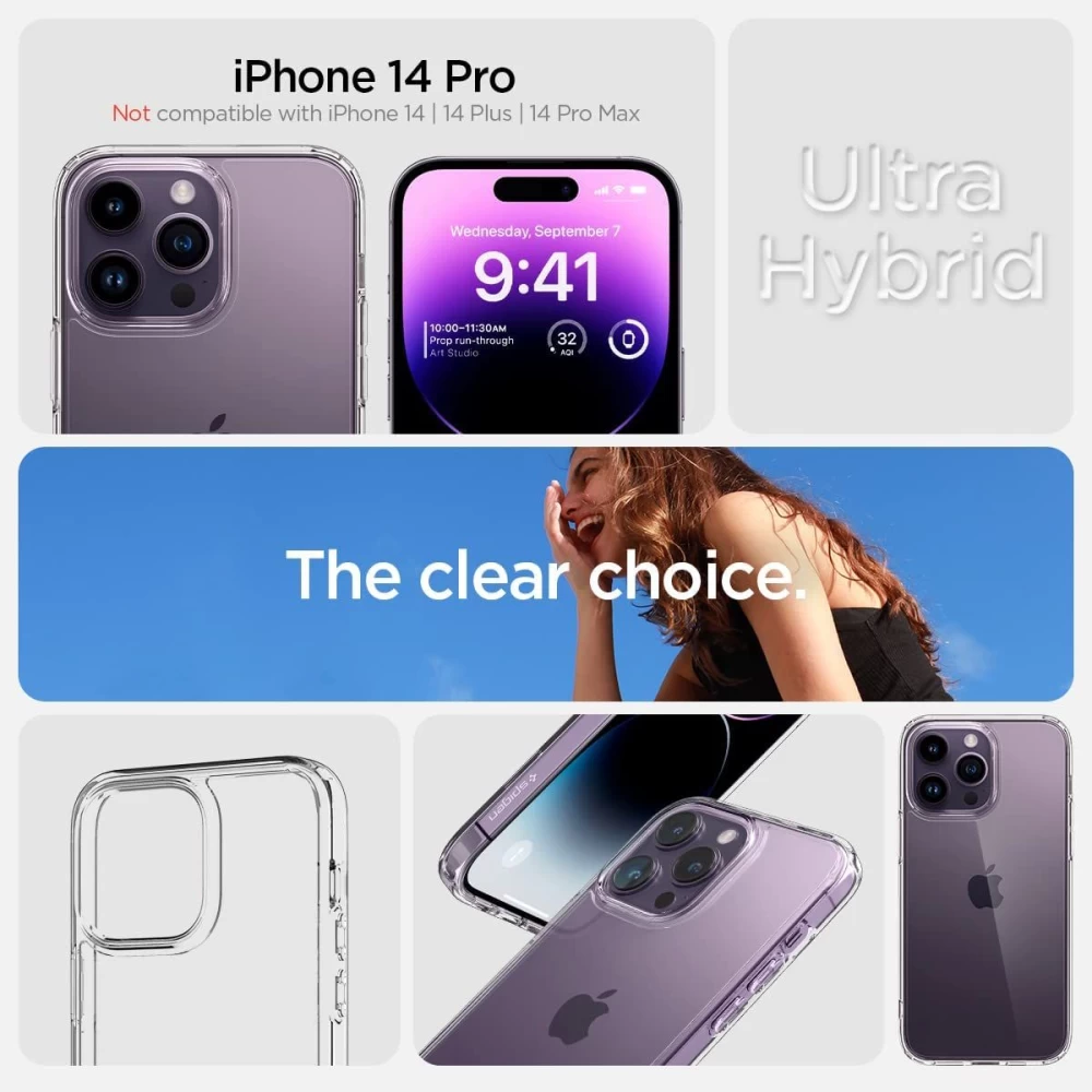 Apple iPhone 14 Pro skal transparent SPIGEN QUARTZ HYBRID