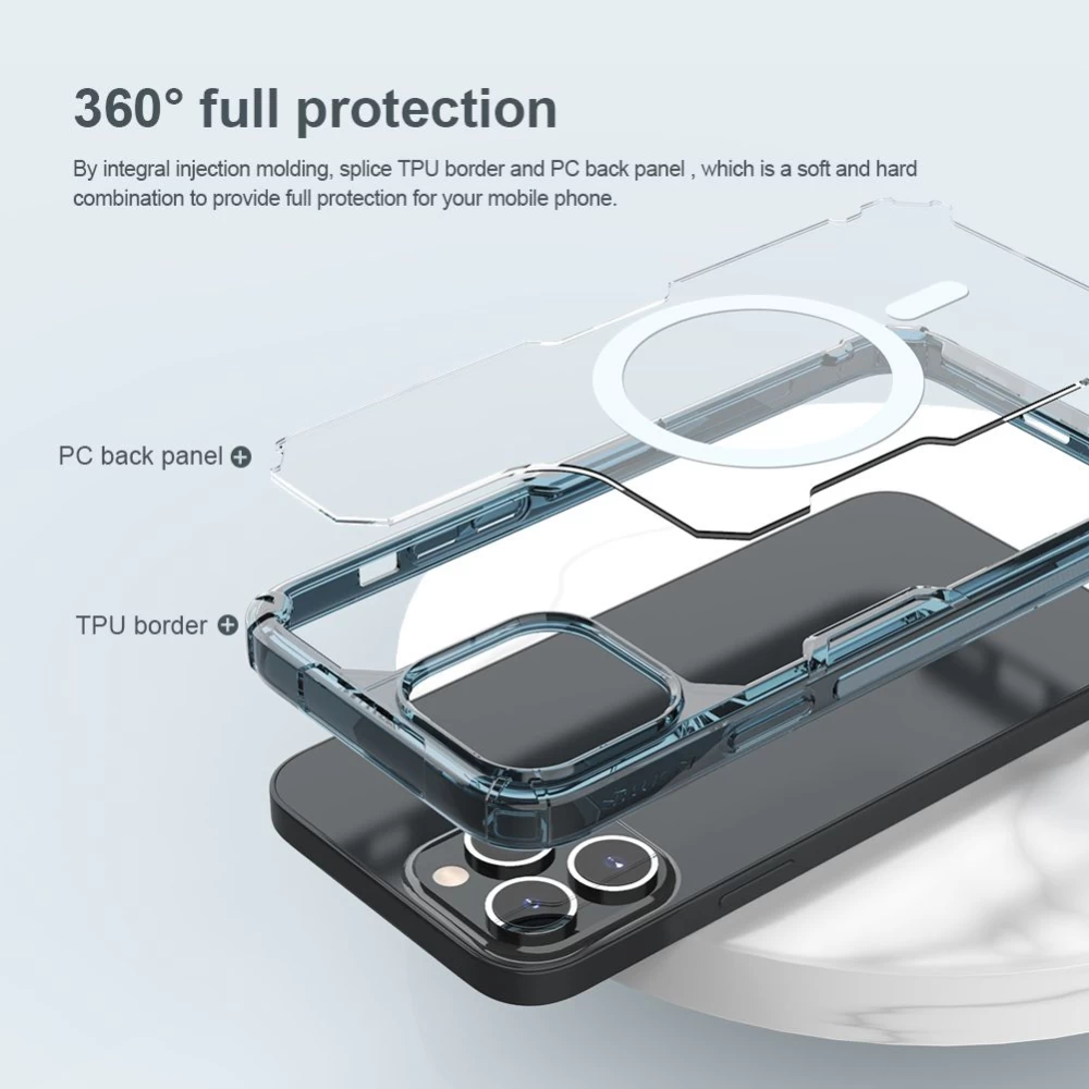 Apple iPhone 14 Pro skal genomskinlig rosa Nillkin TPU Magnetic