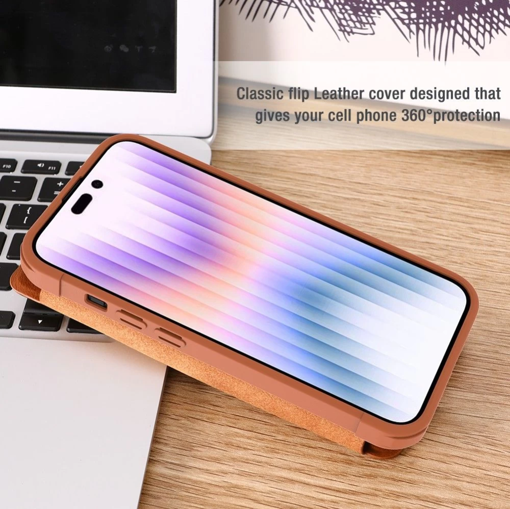 Apple iPhone 14 Pro fodral svart Nillkin Qin Leather