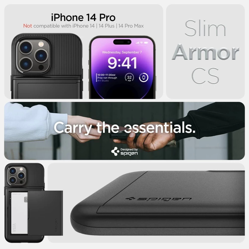 Apple iPhone 14 Pro skal svart SPIGEN SLIM ARMOR CS