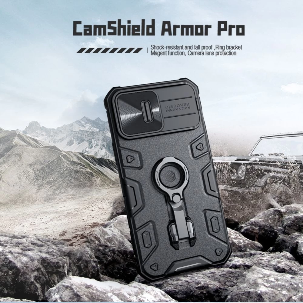 Apple iPhone 14 Pro skal svart Nillkin CamShield Armor Magnetic