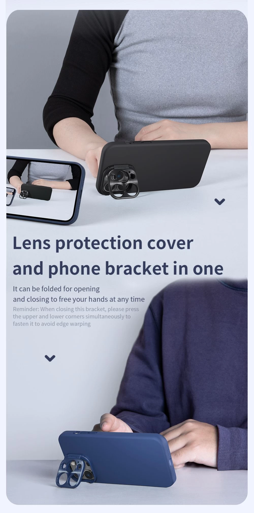 Apple iPhone 14 Pro skal svart NILLKIN LENSWING MAGNETIC