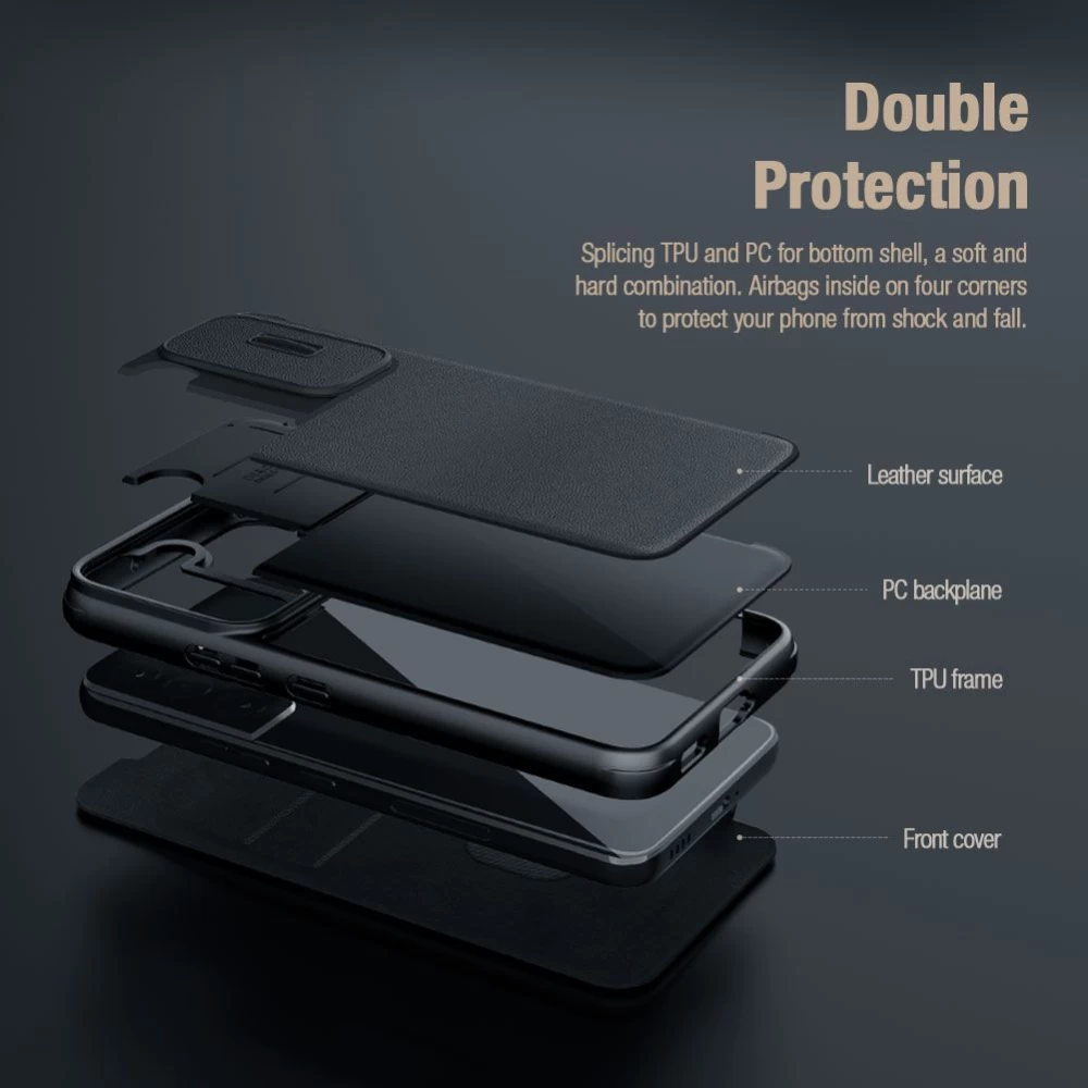 Apple iPhone 14 Pro fodral grå Nillkin Qin Leather (Cloth Version)