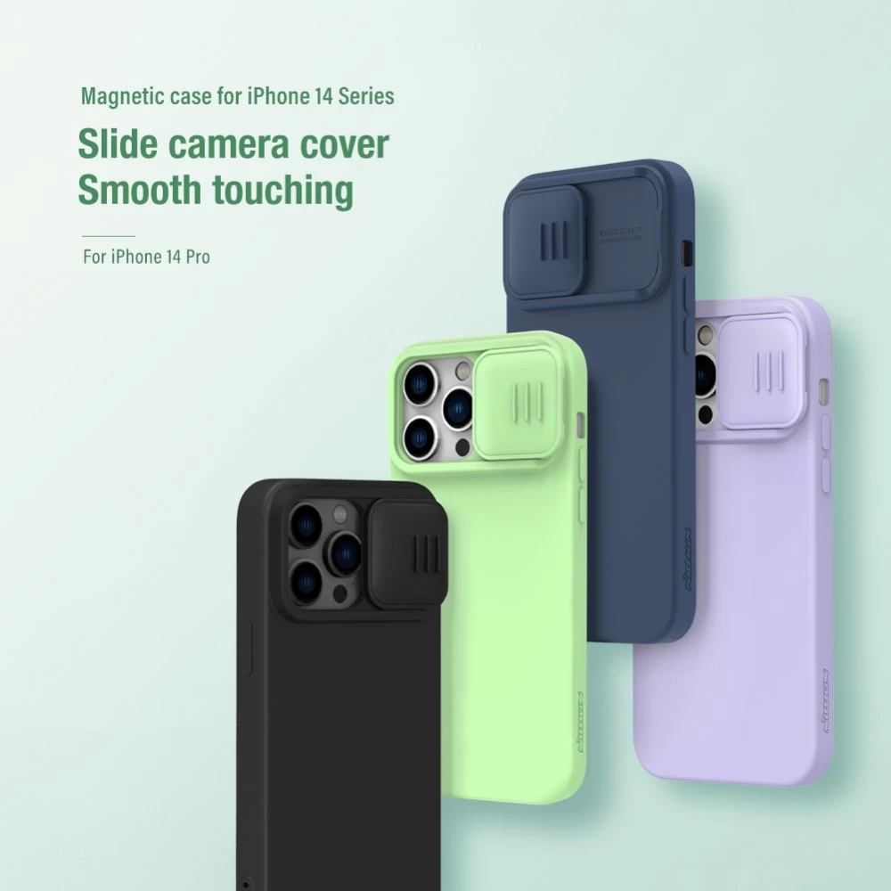 Apple iPhone 14 Pro skal grå Nillkin CamShield Silky Magnetic Silicone