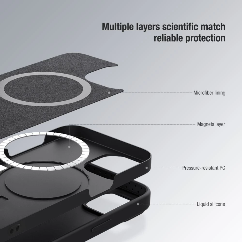Apple iPhone 14 Pro skal grå Nillkin CamShield Silky Magnetic Silicone