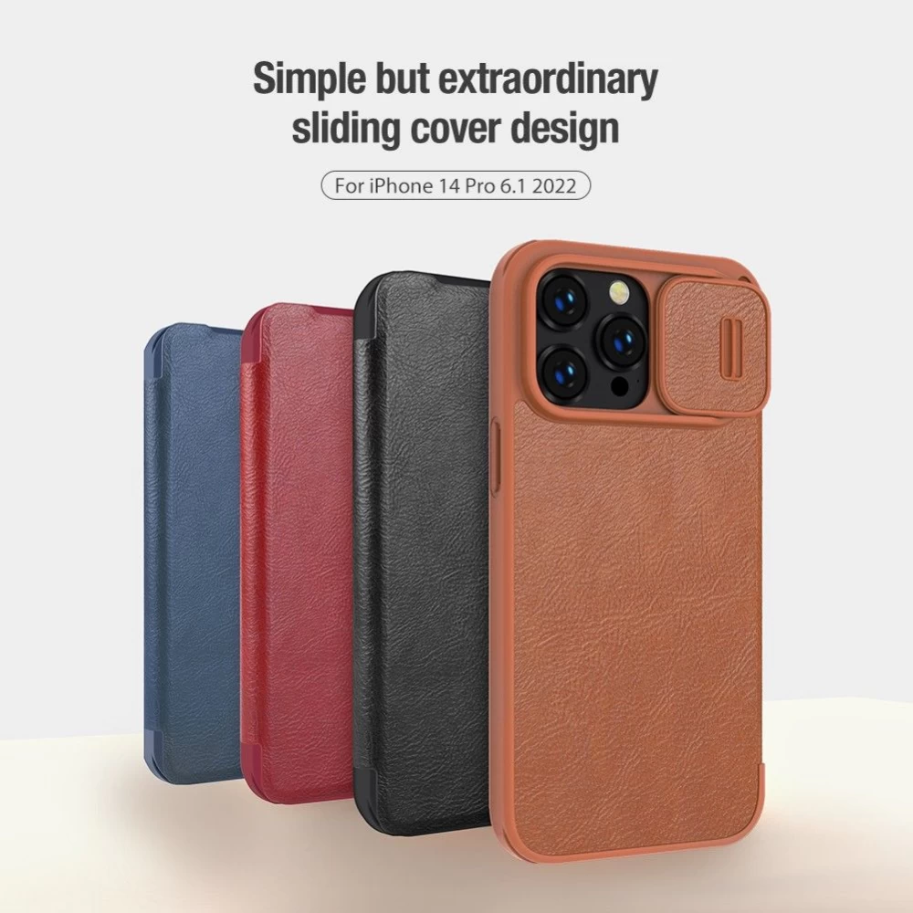 Apple iPhone 14 Pro fodral röd Nillkin Qin Leather