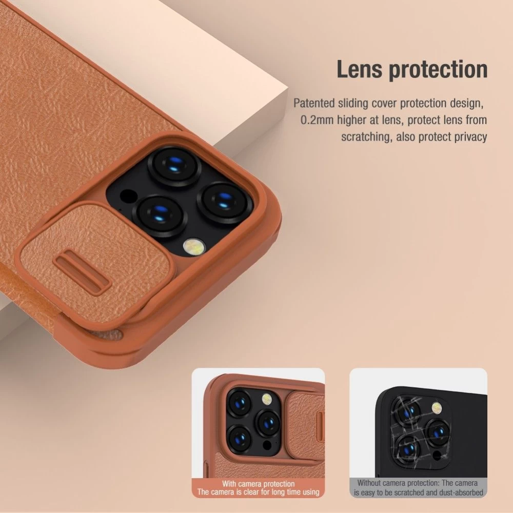 Apple iPhone 14 Pro fodral röd Nillkin Qin Leather