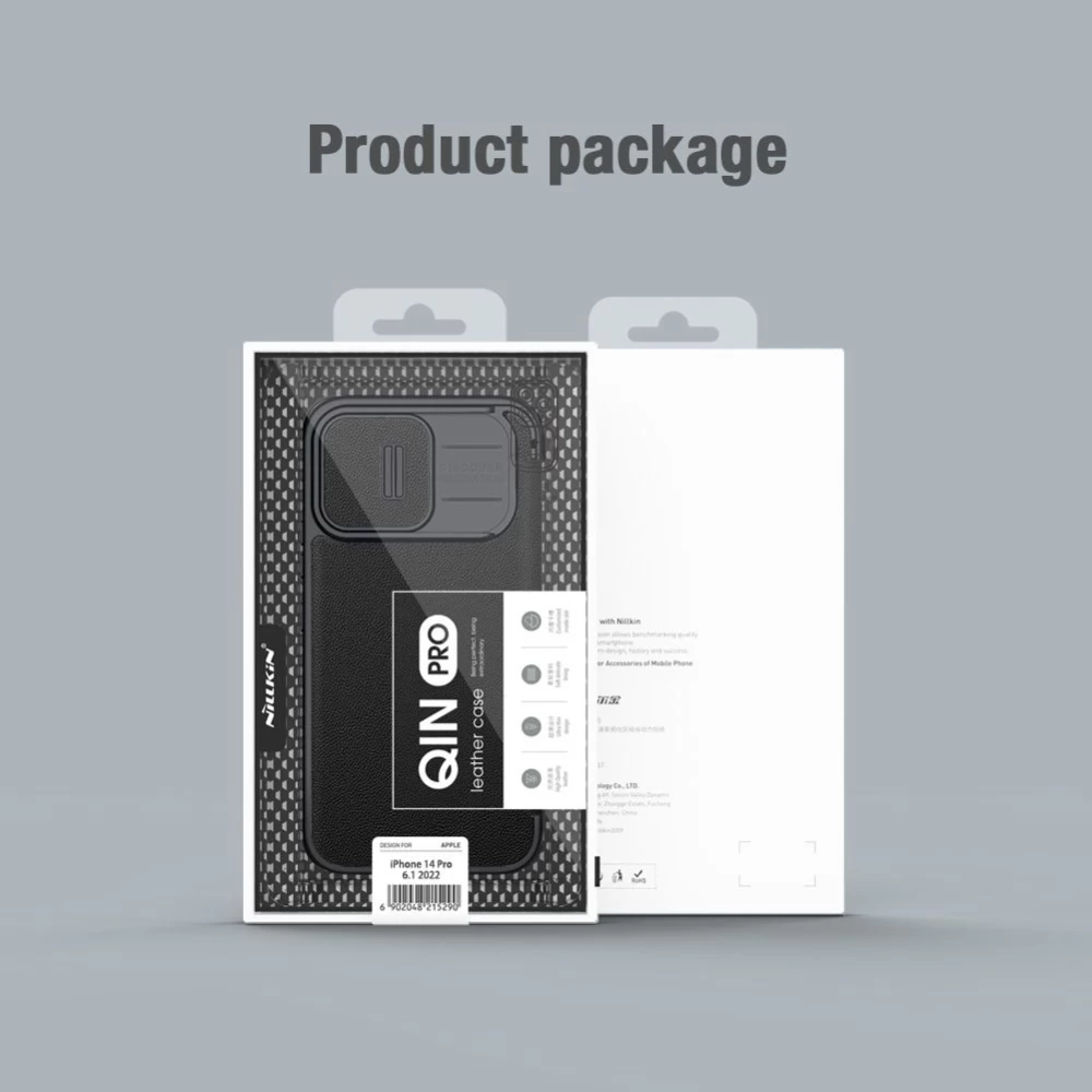 Apple iPhone 14 Pro fodral grön Nillkin Qin Leather (Plain Version)