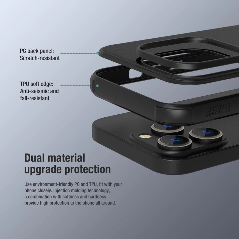 Apple iPhone 14 Pro skal blå Nillkin Super Frosted Shield Magnetic