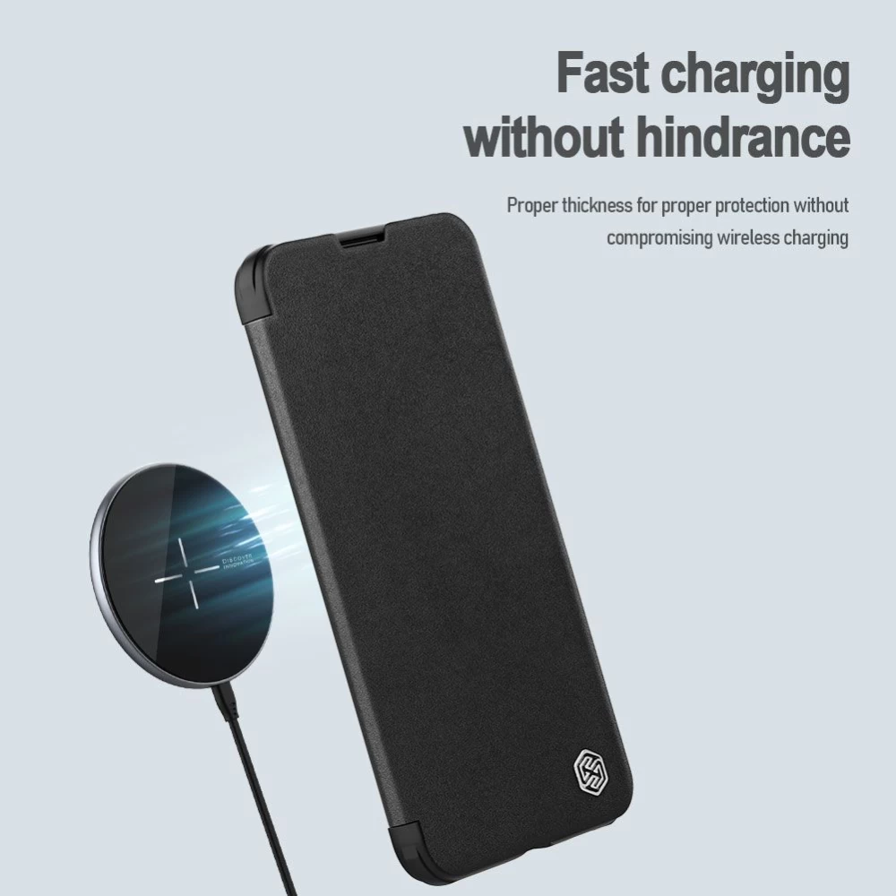 Apple iPhone 14 Pro fodral blå Nillkin Qin Leather (Cloth Version)