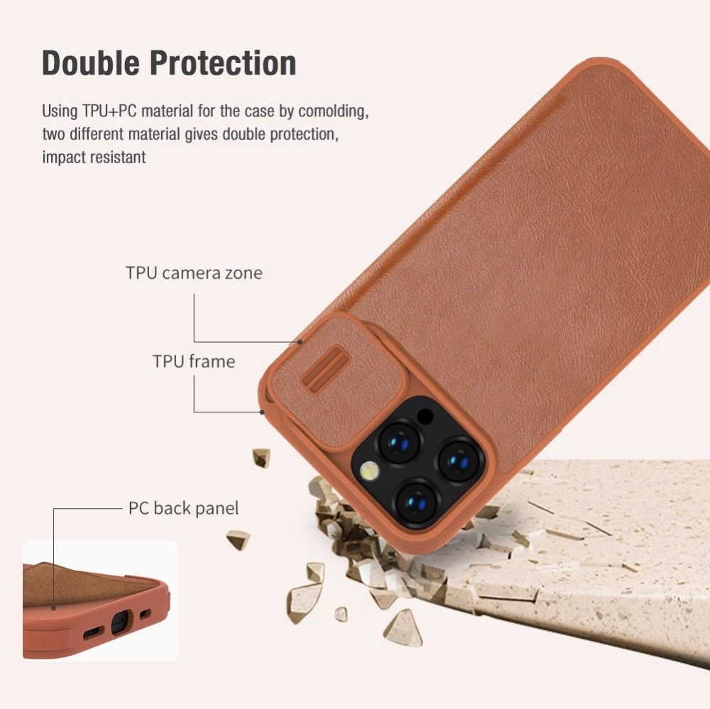 Apple iPhone 14 Pro maciņš zils Nillkin Qin Leather
