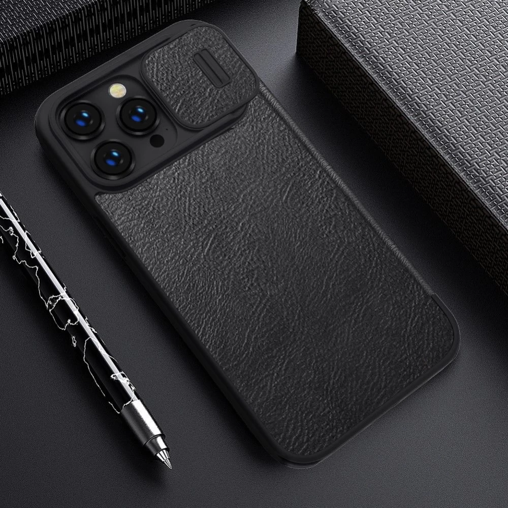 Apple iPhone 14 Pro maciņš zils Nillkin Qin Leather