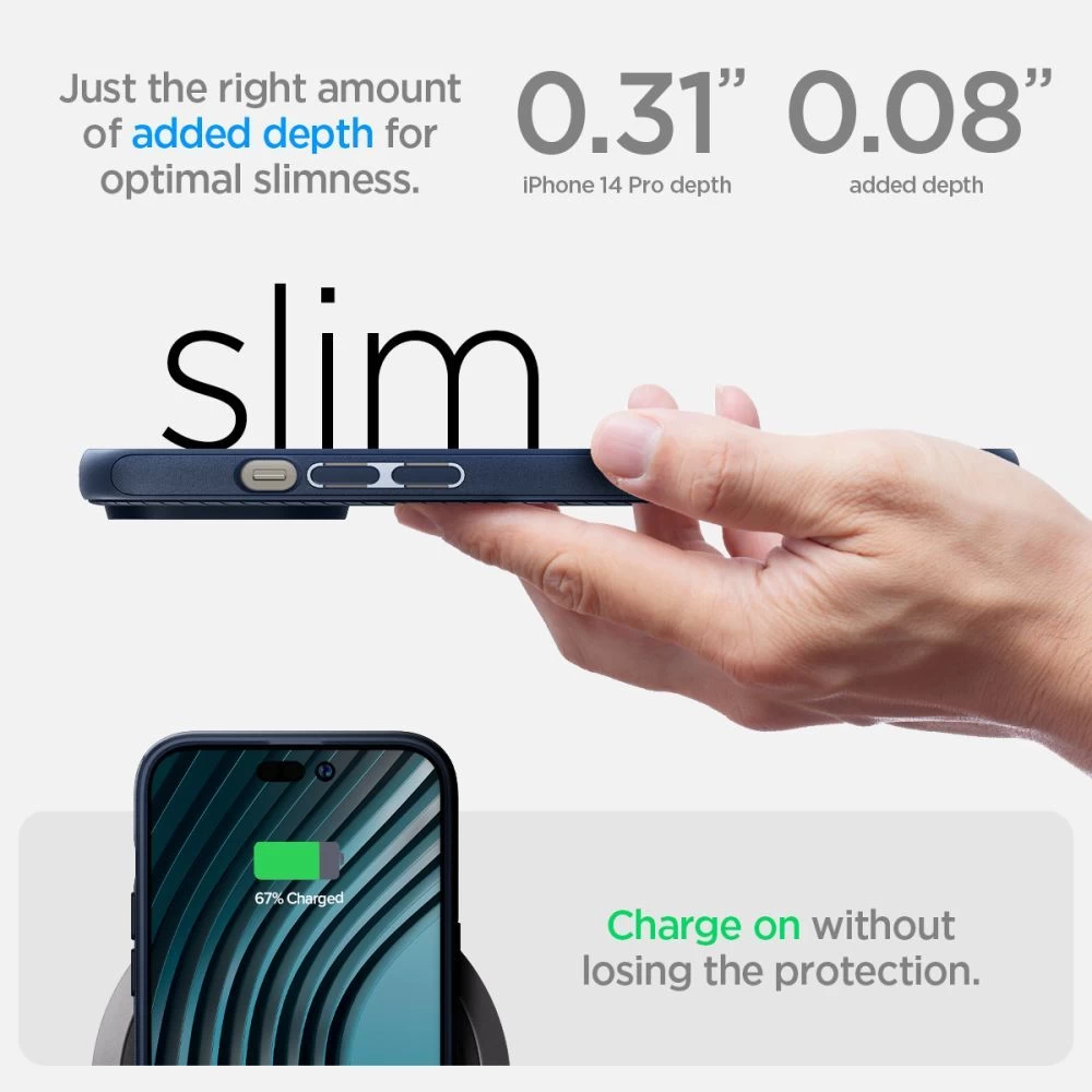 Apple iPhone 14 Pro case blue SPIGEN MAG ARMOR