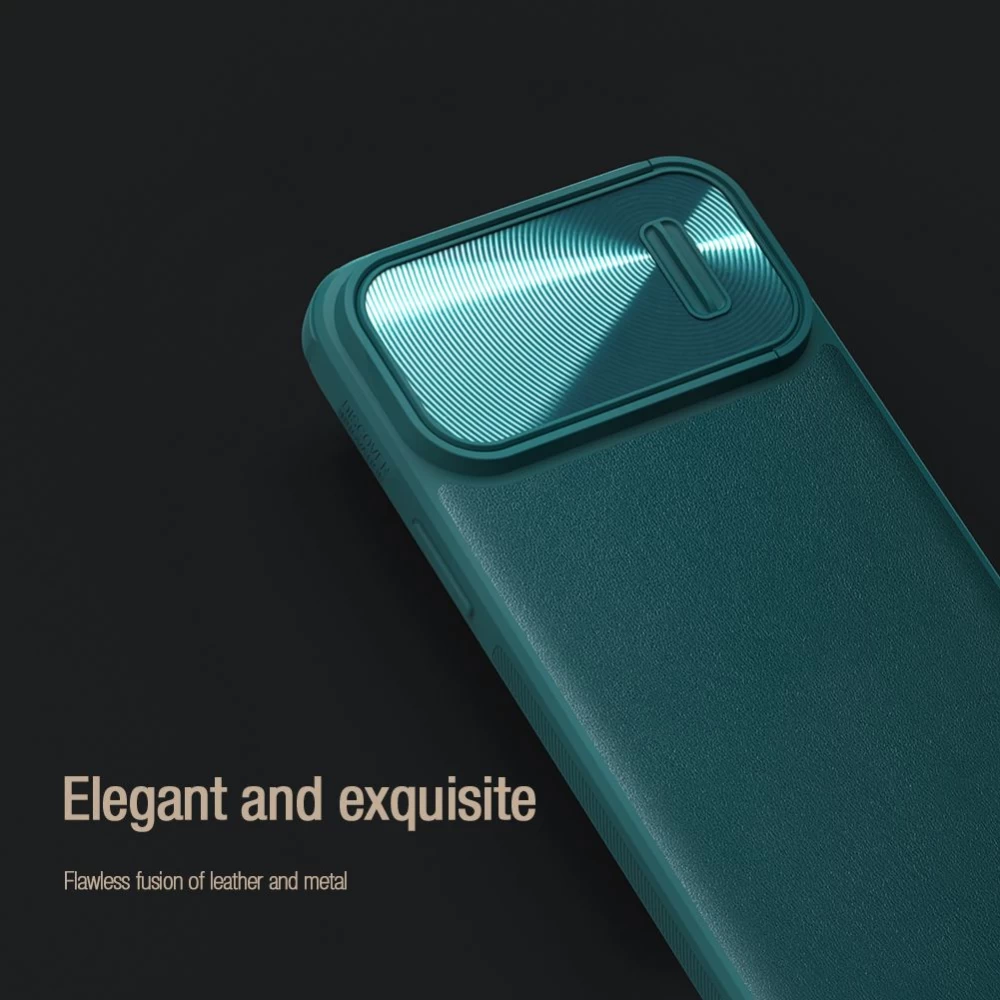 Apple iPhone 14 Pro skal blå Nillkin CamShield Leather S Magnetic