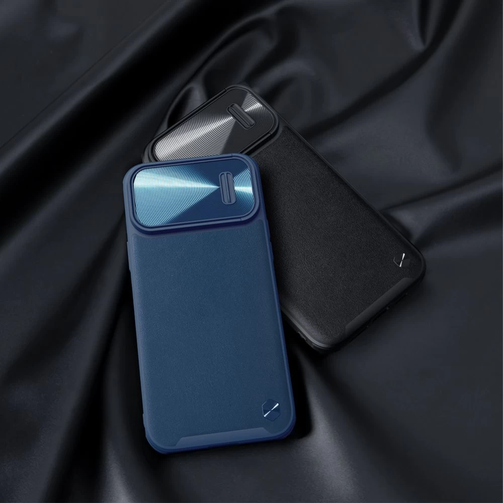 Apple iPhone 14 Pro skal blå Nillkin CamShield Leather S Magnetic
