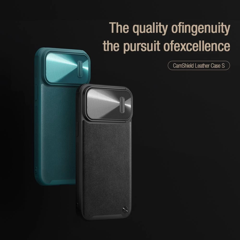 Apple iPhone 14 Pro skal blå NILLKIN CAMSHIELD LEATHER S