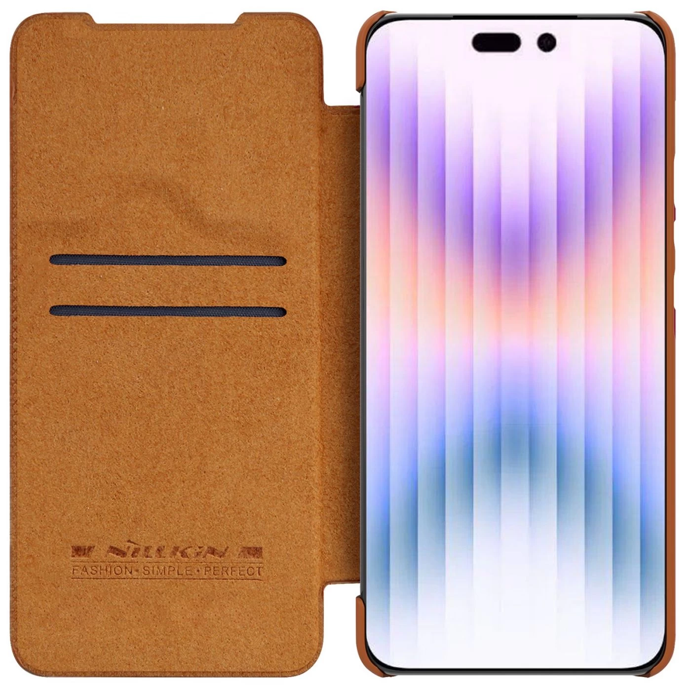 Apple iPhone 14 Pro чехол коричневый Nillkin Qin Leather