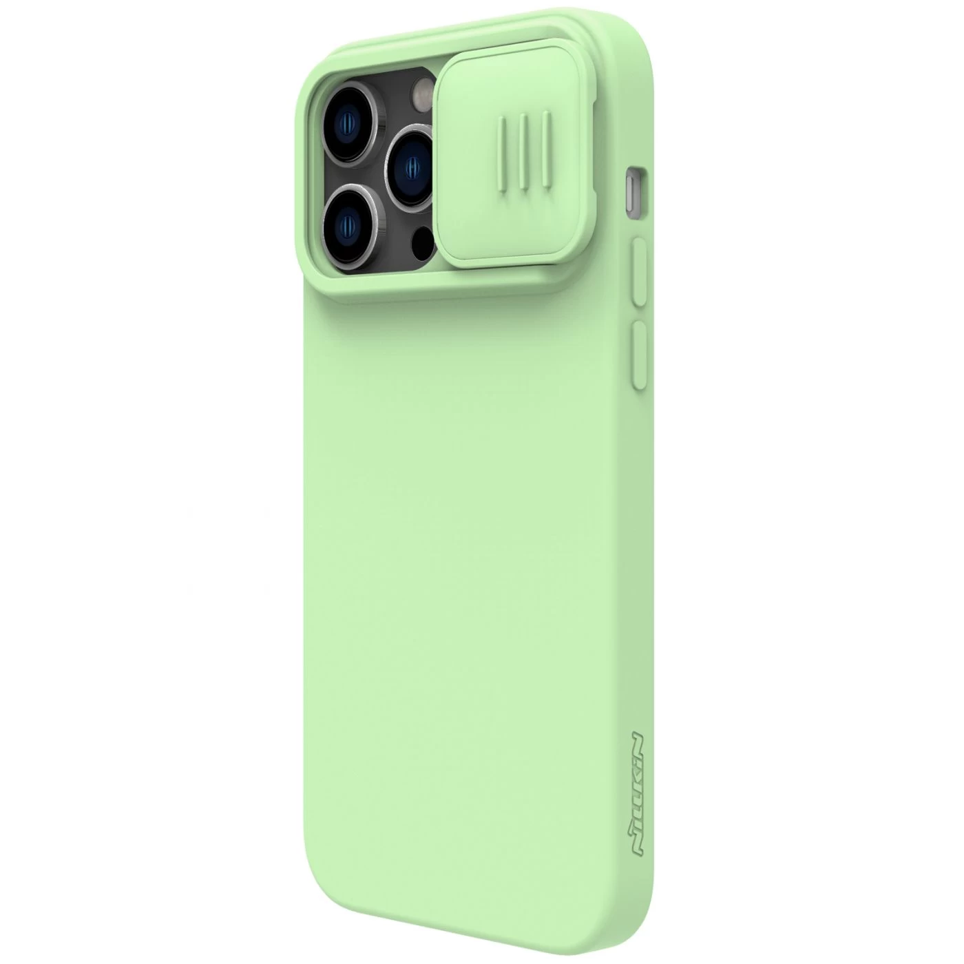 Apple iPhone 14 Pro skal grön Nillkin CamShield Silky Silicon