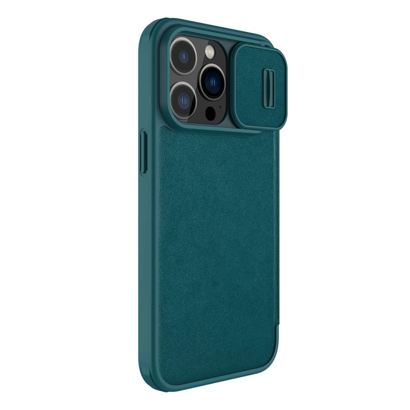 Apple iPhone 14 Pro fodral grön Nillkin Qin Leather (Plain Version)