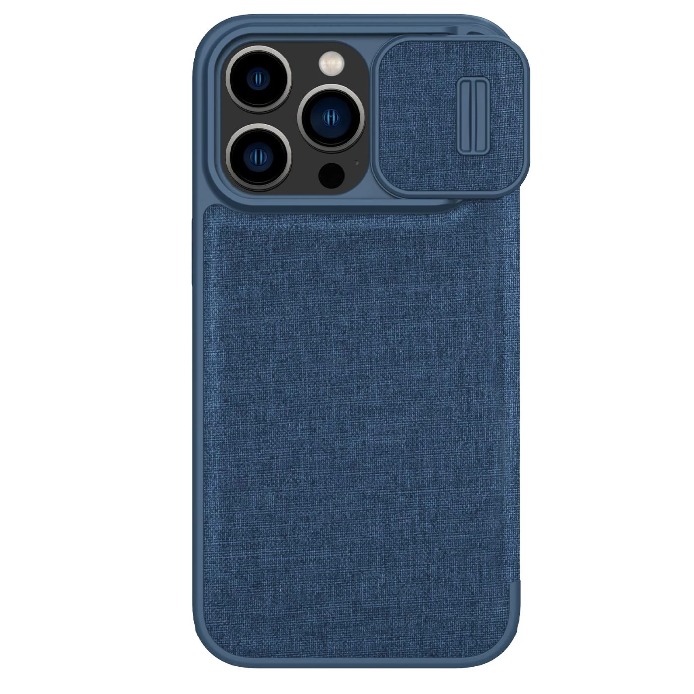 Apple iPhone 14 Pro fodral blå Nillkin Qin Leather (Cloth Version)