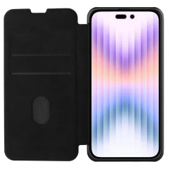 Apple iPhone 14 Pro fodral svart Nillkin Qin Leather (Plain Version)