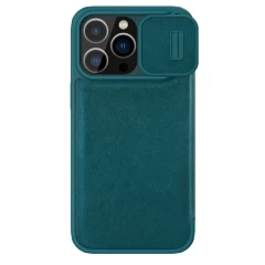 Apple iPhone 14 Pro fodral grön Nillkin Qin Leather (Plain Version)