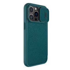 Apple iPhone 14 Pro fodral grön Nillkin Qin Leather (Plain Version)
