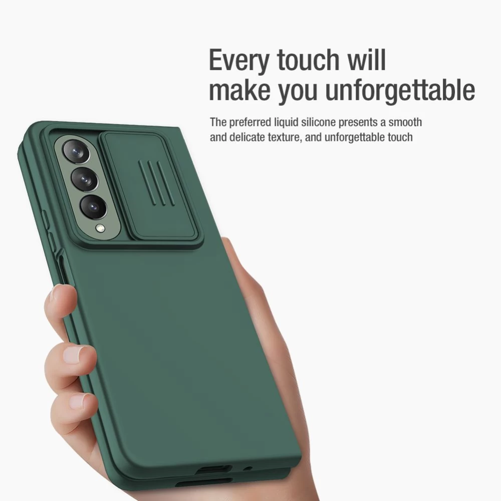 Samsung Galaxy Z Fold 4 5G suojakuori musta Nillkin CamShield Silky Silicon
