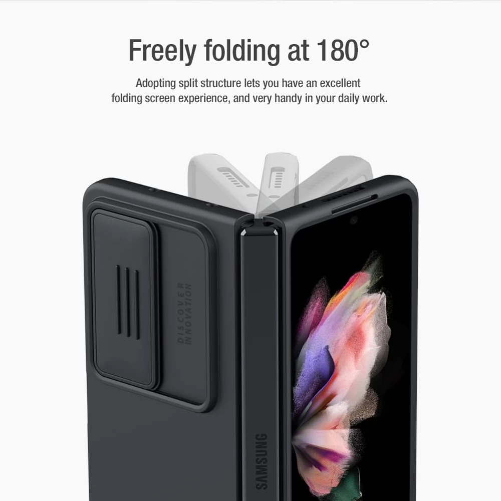 Samsung Galaxy Z Fold 4 5G suojakuori musta Nillkin CamShield Silky Silicon