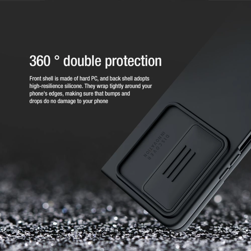 Samsung Galaxy Z Fold 4 5G suojakuori musta Nillkin CamShield Silky Silicon