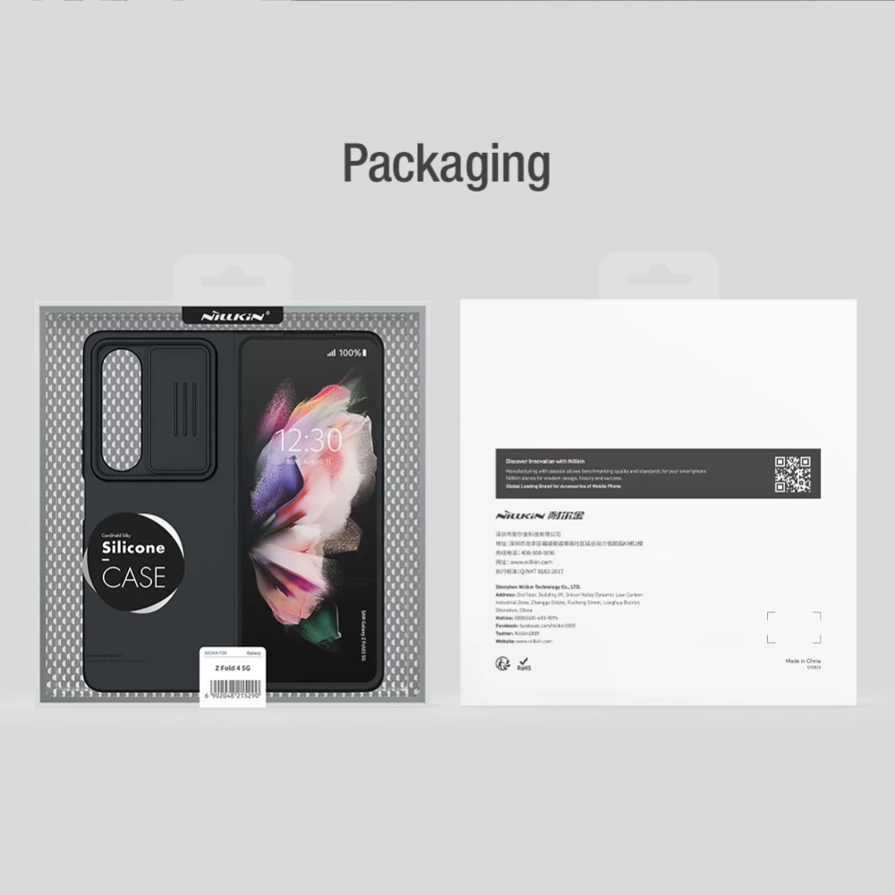Samsung Galaxy Z Fold 4 5G suojakuori musta Nillkin CamShield Silky Silicon