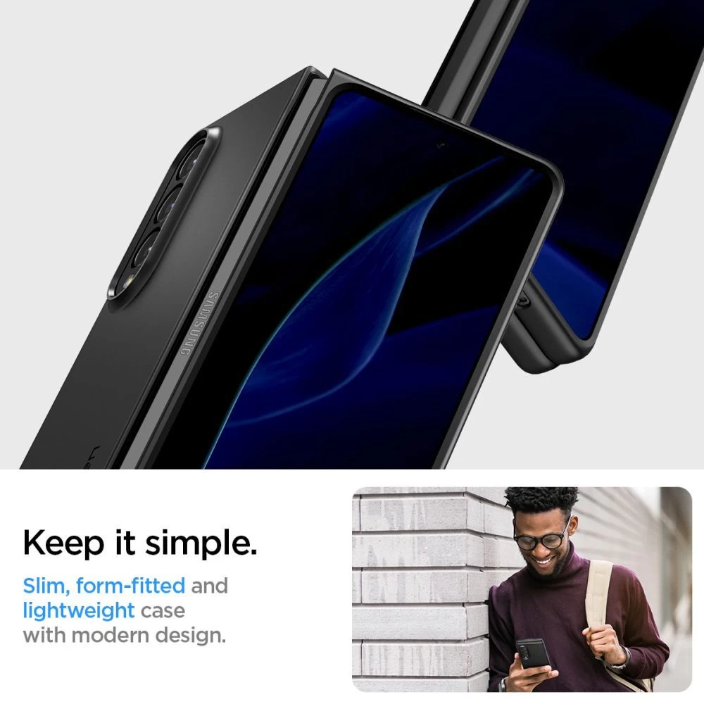 Samsung Galaxy Z Fold 4 5G suojakuori musta SPIGEN Airskin