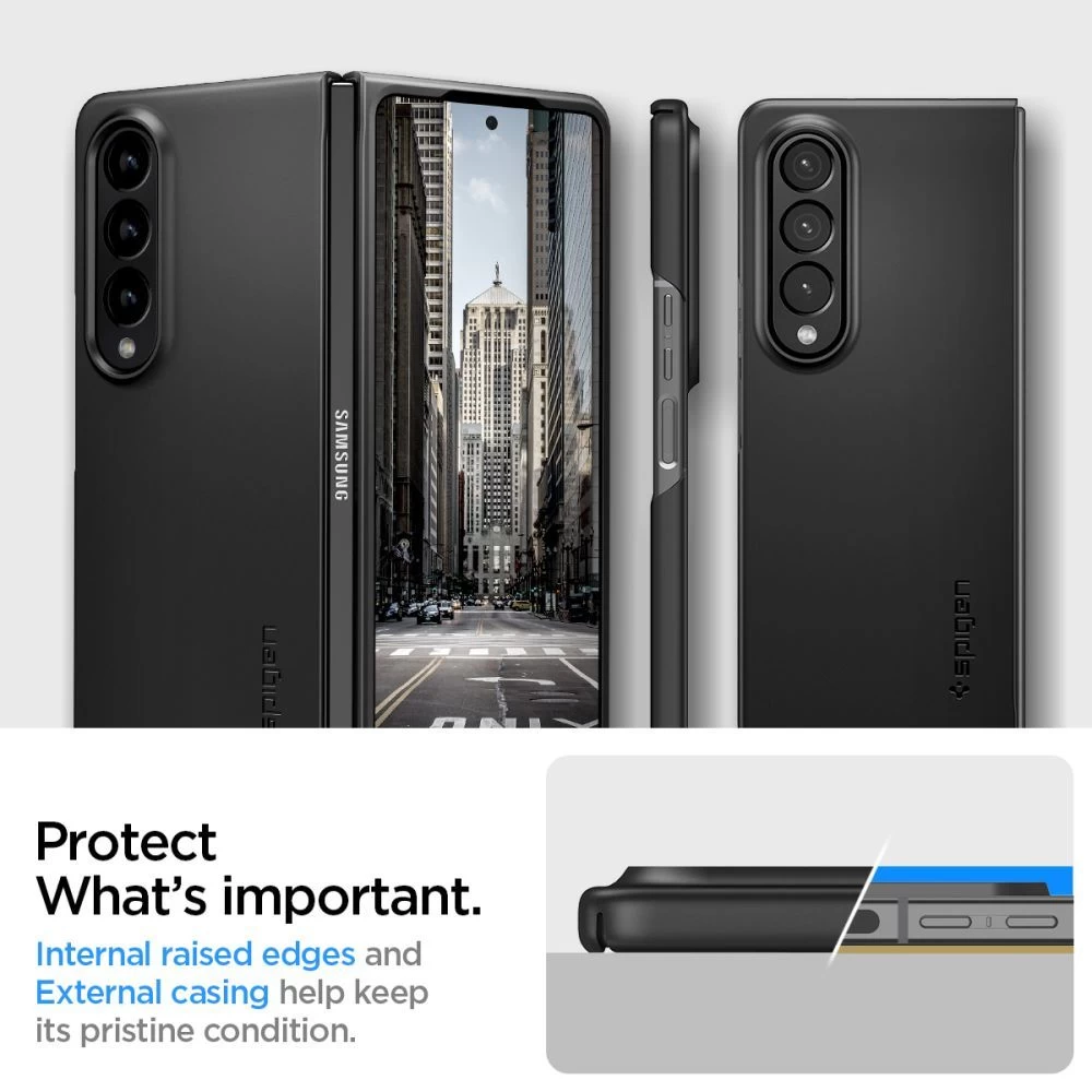 Samsung Galaxy Z Fold 4 5G suojakuori musta SPIGEN Airskin