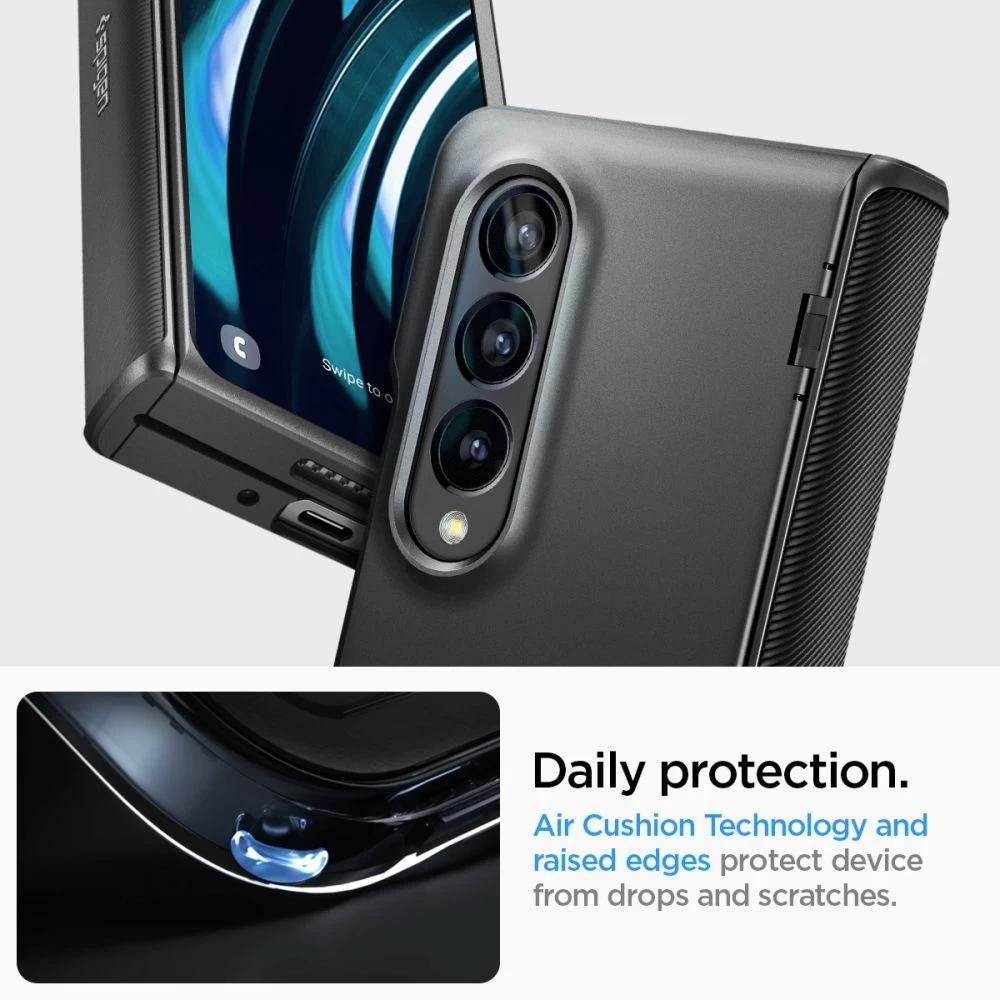 Samsung Galaxy Z Fold 4 5G suojakuori musta SPIGEN SLIM ARMOR PRO