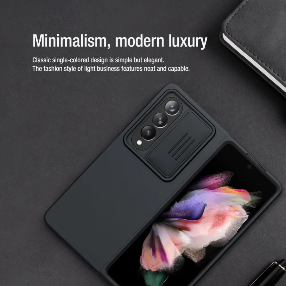 Samsung Galaxy Z Fold 4 5G suojakuori vihreä Nillkin CamShield Silky Silicon