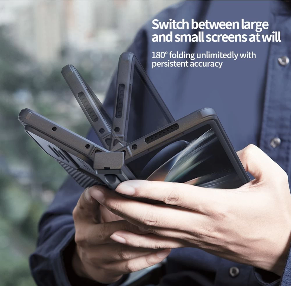 Samsung Galaxy Z Fold 4 5G suojakuori sininen NILLKIN CAMSHIELD PRO (Set version)