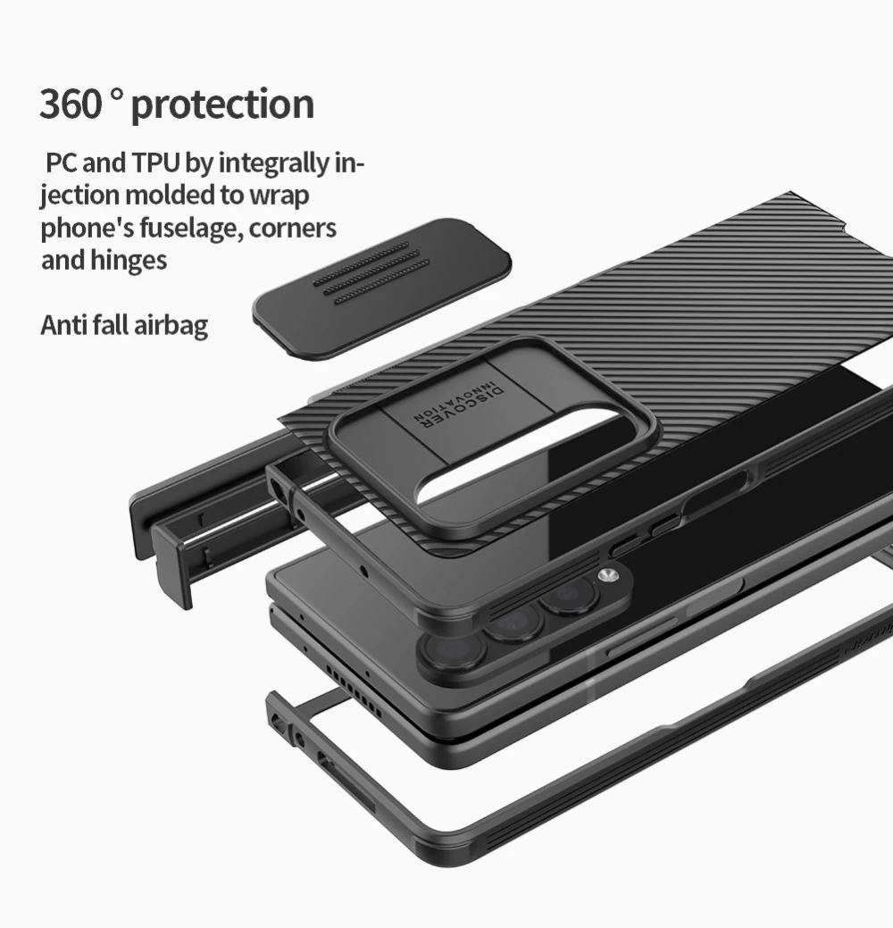 Samsung Galaxy Z Fold 4 5G suojakuori sininen NILLKIN CAMSHIELD PRO (Set version)
