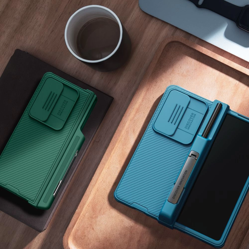 Samsung Galaxy Z Fold 4 5G suojakuori sininen NILLKIN CAMSHIELD PRO (Set version)