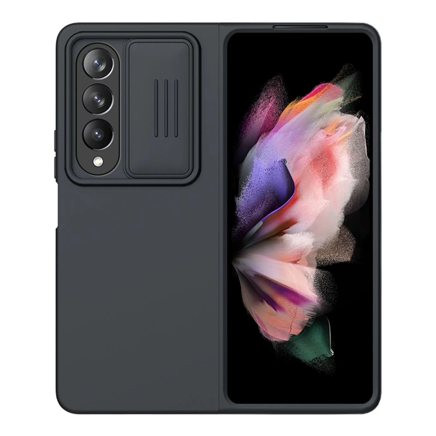 Samsung Galaxy Z Fold 4 5G suojakuori musta Nillkin CamShield Silky Silicon