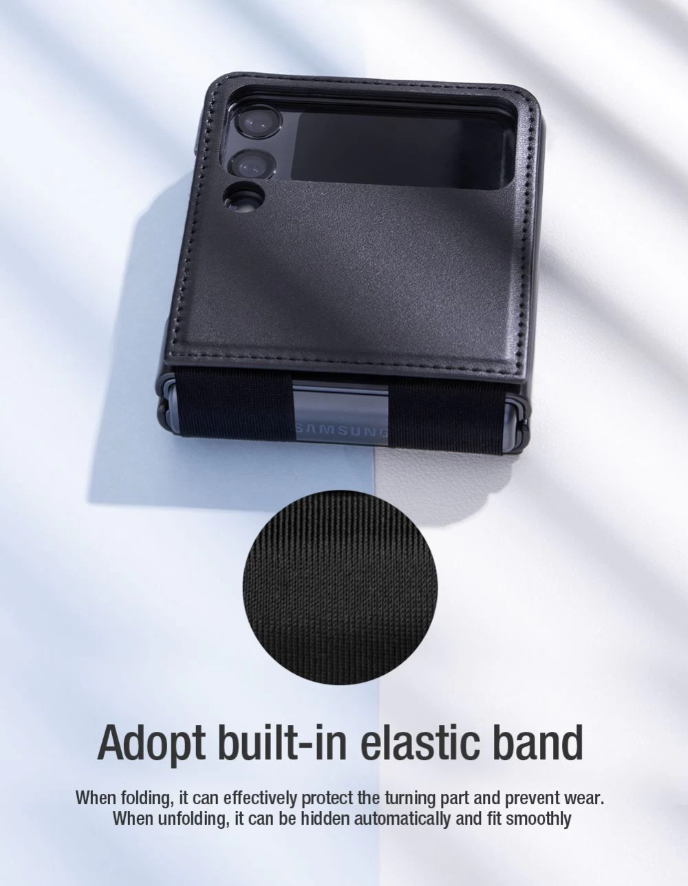 Samsung Galaxy Z Flip 4 5G skal  Nillkin Qin Leather (Vegan Leather)