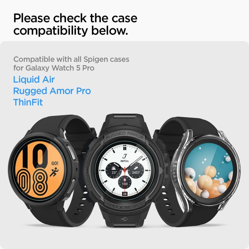 Samsung Galaxy Watch 5 Pro näytönsuojalasi  SPIGEN Glas.TR EZ-FIT (45mm) 2-pack