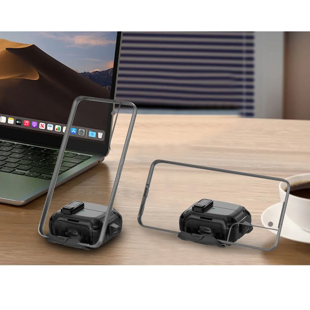 Samsung Galaxy Buds maciņš melns TECH-PROTECT CARBONOX MAGSAFE 3 / FE Pro
